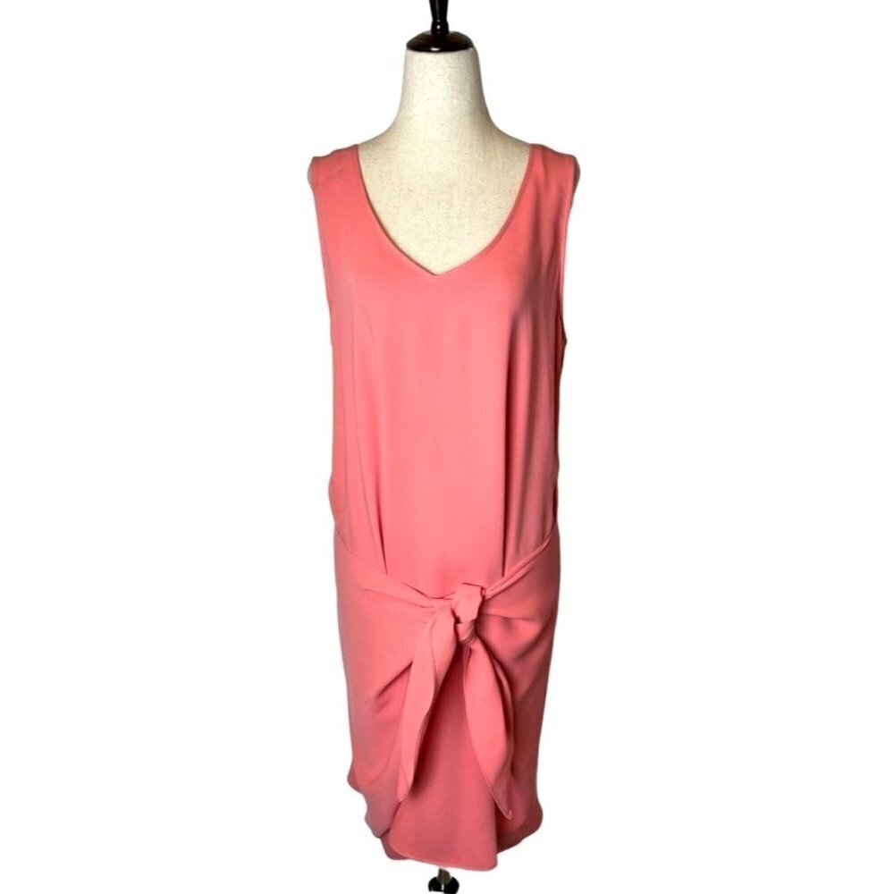 Anthropologie Drew Morgan Dress Women Large Pink NWT Sleeveless Tie Waist